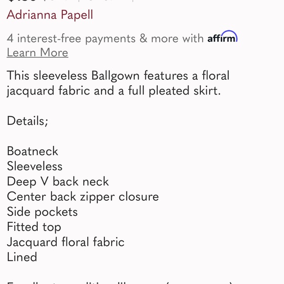 Adrianna-Papell floral sleeveless V-back long ball gown - Picture 12 of 13